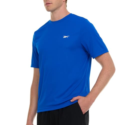 Reebok Men's Short Sleeve Rash Guard, UPF 50+Sun Protection Swim Shirt Blue - image 6
