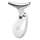 3-in-1 LED Facial Sculptor, 7 Color Face and Neck Massager Light Therapy for Skin Care, Firming, Smoothing (White)