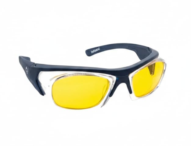 Image of THUNDERSTORM Safety Goggles Eye Protection Anti Pollution Eyewear For Multipurpose Riding Motorcycle Cycling Scratch Resistant UV Protected Glasses for Men & Women (Matte Blue with Yellow Lens)