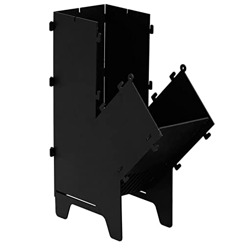 Campingofen Raketenofen Feuerstelle Rocket Stove für Dutch Oven Garten Terrasse Feuer-Ofen Multifunktional BBQ Grillen Campen Hobo Kocher