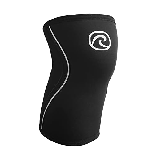 Rehband Vendaje de rodilla, soporte de rodilla de 7mm para entrenamiento con pesas y levantamiento de pesas, estabiliza la articulación de la rodilla, Color:Negro, Talla:M
