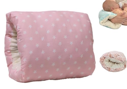 Image of Breastfeeding arm pillow for babies, Soft cotton nursing pillows for breastfeeding support, Bottle feeding pillow, Infant nursing pillow, Travel pillow (Pink Pillow)