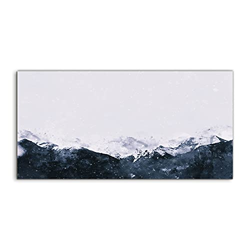 Image sur verre 100x50cm aquarelle de montagne hivernale pour déco murale de salon