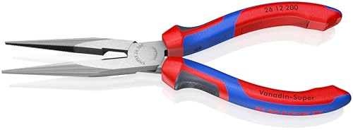 KNIPEX Tools - Long Nose Pliers With Cutter, Multi-Component (2612200), Multi-Colour, 8 inches - Image 3