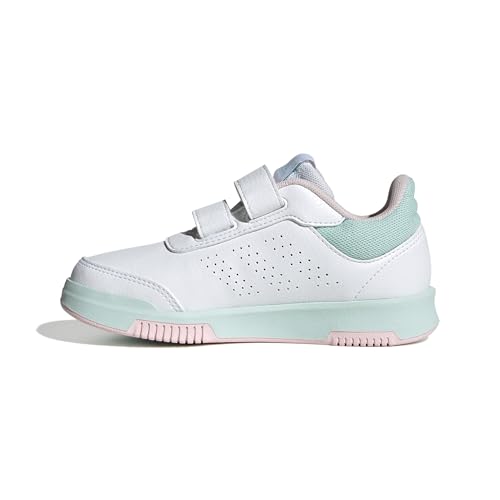 adidas Tensaur Hook and Loop Shoes, Zapatillas Unisex niños, FTWR White Semi Flash Aqua Clear Pink, 34 EU