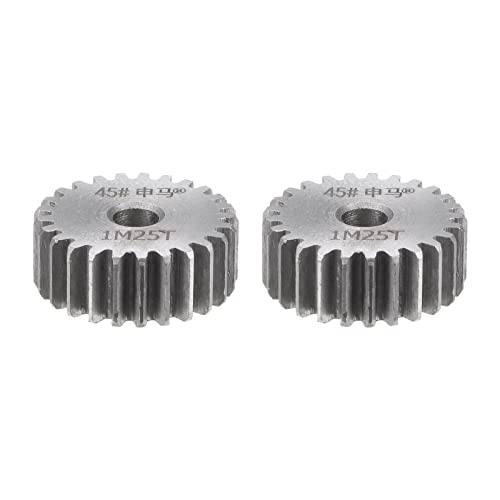 Image of HARFINGTON 2pcs Straight Spur Gear 6mm Bore 25T Mod-1 Hardened 45# Steel Spur Diff Differential Motor Gear RC Car Replacement Parts