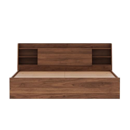 Image of Wakefit Bed | 1 Yr Warranty | King Size Bed, Comes with Storage Box, Noise Free, Density: 680-750 kg /m, Termite & Borer Resistant, Fits Mattresses Up to 8 Inches(Leo 72 x 72 - Columbian Walnut)