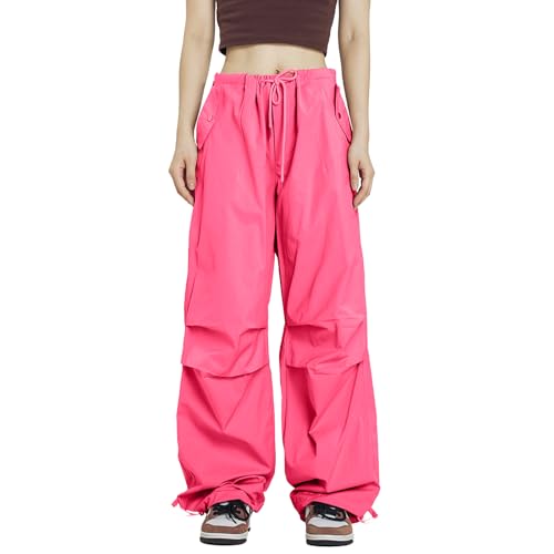 Image of Rolanko Parachute Pants for Girls Y2K Cargo Trousers with Pockets Harajuku Jogger Pants Kids 4-14 Years