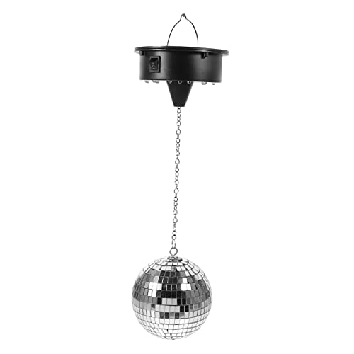 KALLORY 12cm Disco Mirror Ball Rotating Motor Led Spotlight for Parties Events