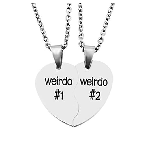 PRETYZOOM Best Friend halsband Bff pussel halsband för 2 vänskap Weirdo 1 Weirdo 2 hjärta hänge halsband gåva för vän syster par
