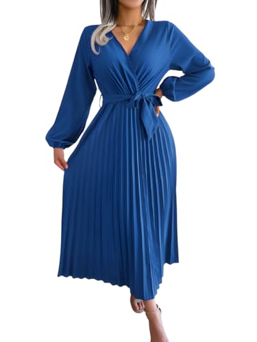 Women's Elegant Cross V-Neck Slim A-Line Temperament Pleated Chiffon Skirt