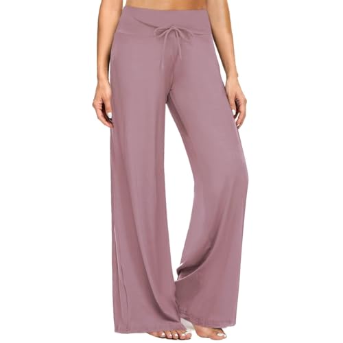Image of ZOOSIXX Soft Black Pajama Pants for Women, Wide Leg Pants Woman Flowy Comfy Casual Lounge Yoga Capri Pants 22 inch / 30 inch
