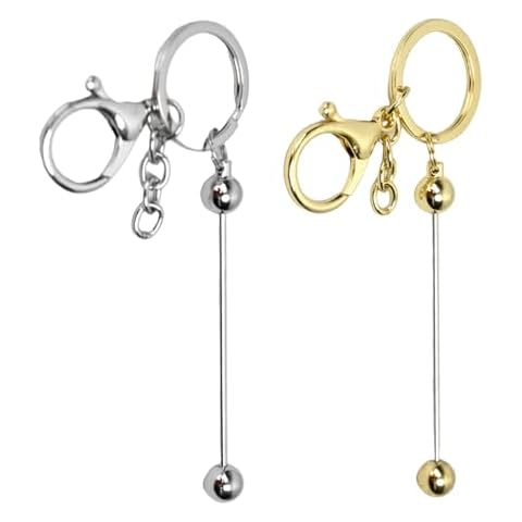 AUTEMOJO 2pcs of blank beaded keychain strips, DIY handicraft production beaded keychain blanks Cover