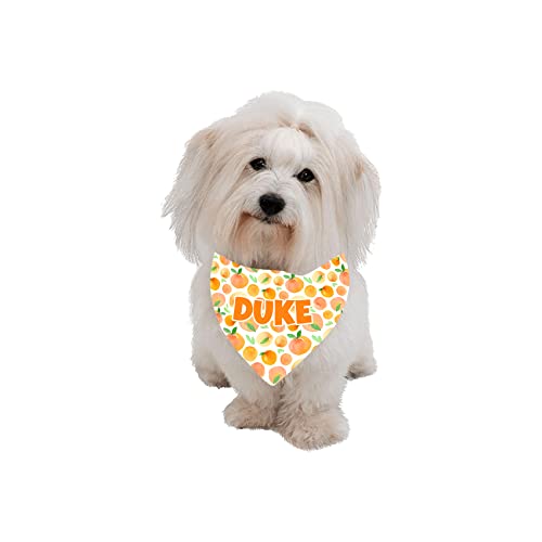 Tyymndwp Custom Dog Bandana, Personalized Dog Bandanas With Name Pet Dog Triangle Bibs For Small To Large Dogs And Cats Large Size, Peach #TOP1