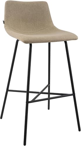 CLP Tabouret de Bar rembourré Altona, avec Dossier et Repose-Pieds, Structure en métal Noir,...