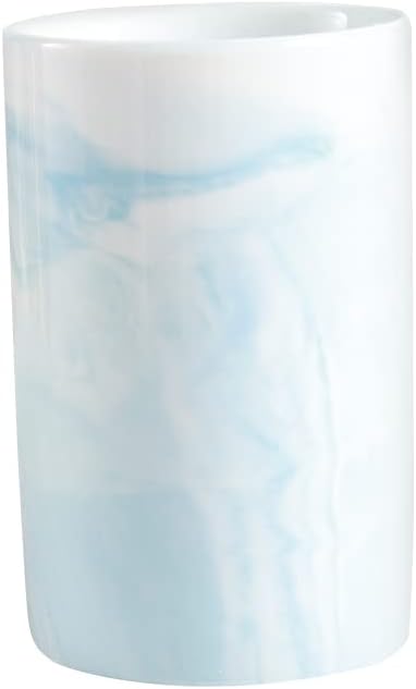 Marble pattern ceramic cup creative tooth cylinder ceramic mouth cup couple simple mouthwash cup. (Blue)