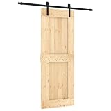 vidaXL Porta scorrevole Naturale e Nero 80 x 210 cm