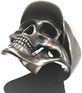 silverzone77 New Skull Ring Sterling Silver .925 Men Dead Head Biker Rocker Motorcycle Casket Unique Handmade Jewellery