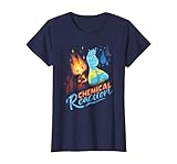 Disney and Pixar’s Elemental Chemical Reaction Ember & Wade Camiseta, Mujer, Azul Marino, XL