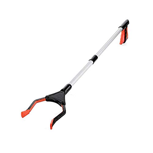 KY-Tech Litter Picker, 32" Foldable Pickup Tool Litter Grabber Picker Long Arm Rotating Gripper Handy Reacher Grabber Reaching Aid Grabbers for Disabled (Orange)