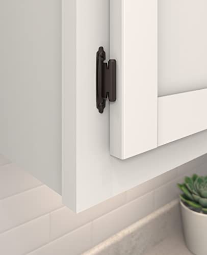 Image of Amerock 5 Pairs Variable Overlay Oil-Rubbed Bronze Face Mount Cabinet Hinge | Steel Face Mount Self-Closing Cabinet Hinges for Face Frame Cabinets; Ideal for Kitchen, Bathroom and Furniture Doors