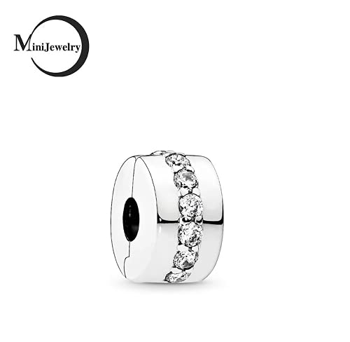 Shining Elegance Path Birthstones Clip Charm fits Pandora Moments Bracelets Cubic Zirconia Spacer Birthday2