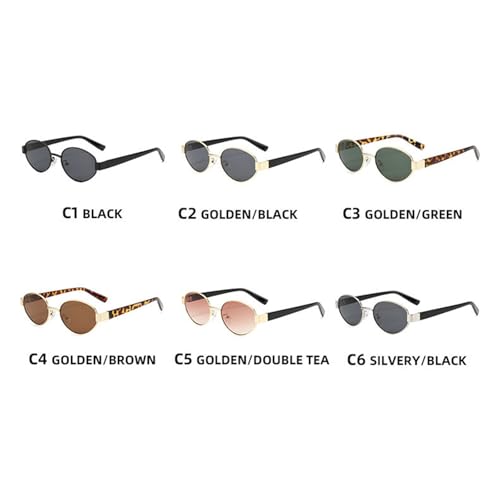 willochra Luxury Oval punk Sunglasses For Women Sexy Metal Frame Small Round Sun Glasses Ladies Eyewear Shades UV4004