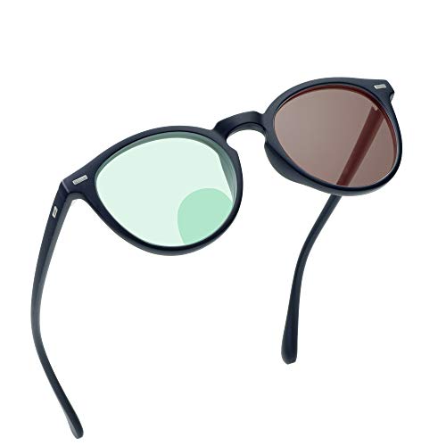 Image of YEIN Bifocal Reading Glasses, Photochromic Brown Sunglasses,for Women /Men (Navy,+0.50 /+2.50 Magnification)