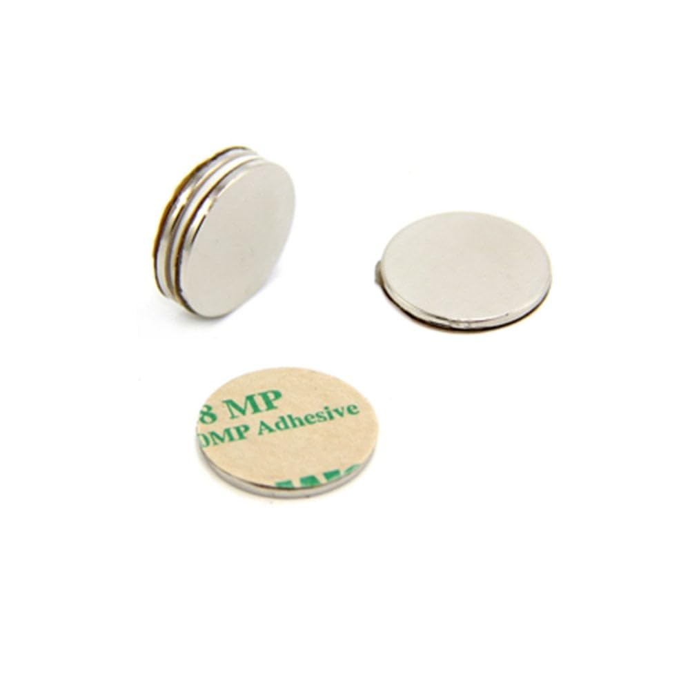 First4magnets Silver F2015na-4 Adhesive 20Mm Dia X 1.5Mm N42 Neodymium Magnet-2Kg Pull (North) (Pack Of 4), Set Of Pieces Size 4