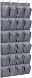 MISSLO Sturdy Fabric Hanging Shoe Organizer Over The Door Shoe Rack 24 Large Pockets Closet Holder Hanger Storage with 4 Metal Hooks for Men Sneakers Women High Heels Slippers