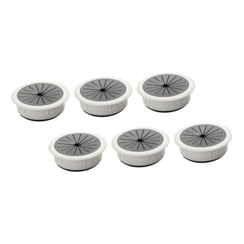 Uonlytech 6Pcs Tapas Redondas para Pasacables para Escritorio y Muebles Organizador de Agujeros para Cables PC Flexible para Gestión de Cableado para Hogar y Oficina miniatura 1