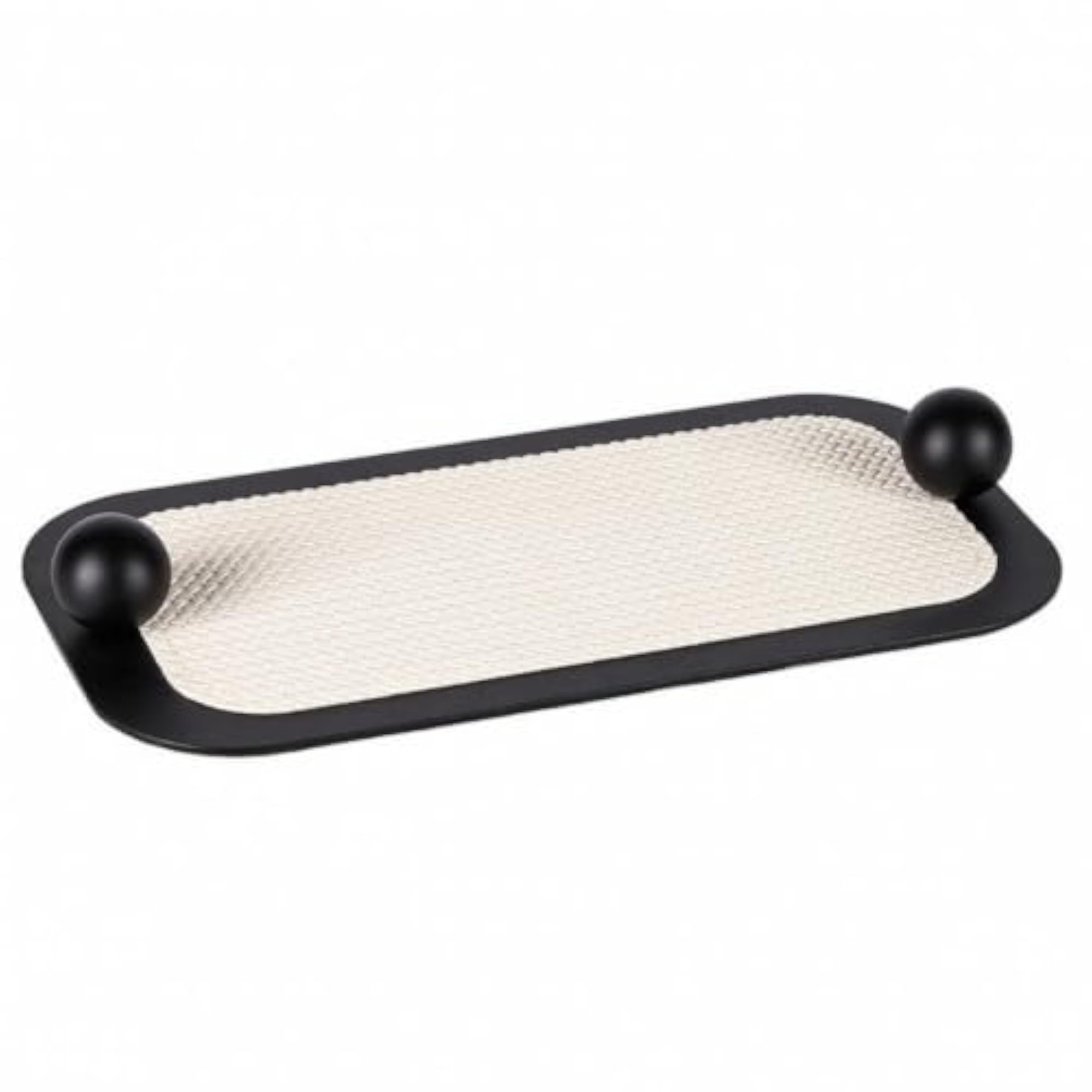 Tray with Decorative End Accents, Low-Profile Design