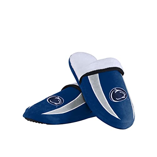 Image of FOCO mens NCAA College Team Logo Sherpa Moccasin Slippers