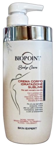 Biopoint - Crema Corpo Idratazione Rassodante, Azione Elasticizzante per tutti i tipi di Pelle, con 3% di Collagene, Dona Luminosità, Morbidezza e Idratazione fino a 72h, 500 ml