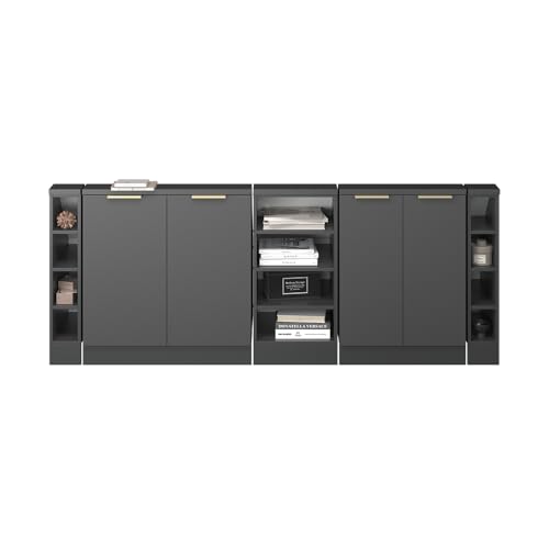 Vicco Set Di Mobili Sottotetto Antracite-Oro 210 Cm Set Di 5 - 7