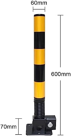 Car Parking Space Lock Bollard, Lockable Folding Security Parking Bollard Multicolor 600x60mm with Keys(Black-Yellow) image 2