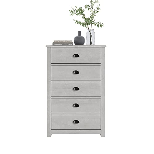 Galano Geodarno 5 Drawer Dresser - Dressers - Dressers & Chest Of Drawers - Dresser For Bedroom - Dresser Organizer - Tall Dresser - Wood Dresser - Dusty Grey Oak #TOP12