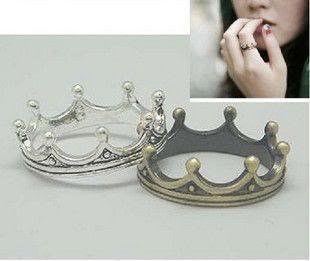 JE091 Classical Ring, King Crown Ring, Stainless Jewelry, Bronze Silver Color Ring(2-RINGs Combo set!!!!)