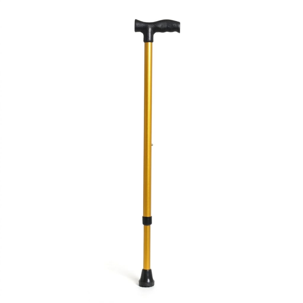 Walking Stick with Adjustable Height Level for Old People, Strong Heavyduty Walking Cane with Non Slip Rubber Tip Base Comfortable Hand Grip, Portable Balancing Cane for Men Women, Golden-image-43