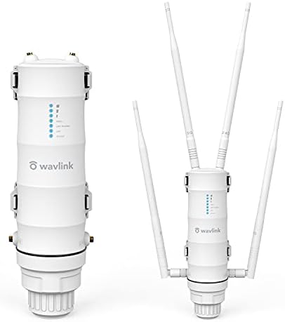 WAVLINK AC1200 Gigabit Outdoor WiFi Extender, Support 2000 sq. ft. Coverage, Passive Poe, Mesh Extender, Weatherproof Outdoor Access Point, Dual Band 5G + 2.4G, Ideal for Outdoor Wi-Fi(572HP3)