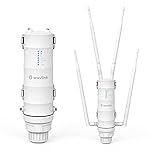 WAVLINK Weatherproof AC1200 Outdoor WiFi Range Extender/Wiareless Access Point/Routerwith POE, Dual Band 2.4GHz 300Mbps+5.8 GHz 867Mbps, 4x7dBi Detachable Omni Directional Antenna for Backyard, Farm