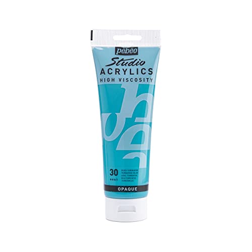 Pébéo - Acrylique Fine Studio Acrylics - Peinture Acrylique Bleu - Bleu Turquoise - 250 ml 169-030