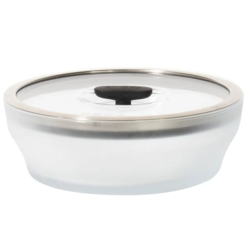 Anyday 7-Cup Glass Microwave Steamer for Vegetables – BPA-Free Glass Vegetable Steamer Bowl with Vented Lid, Healthy Microwave Cooking Container for Broccoli, Veggies, Meal Prep (Frosted Black Sesame)