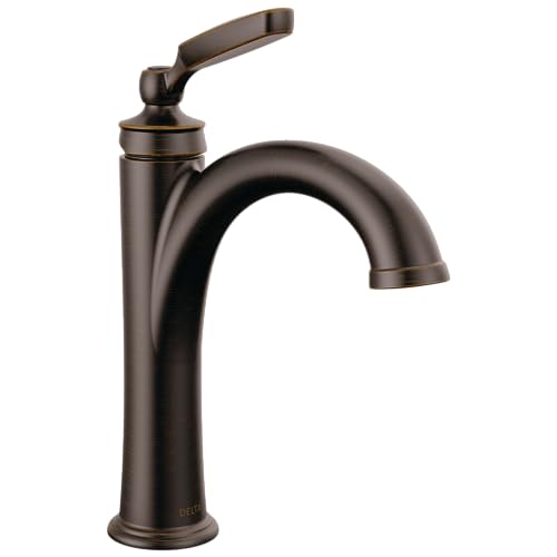 Delta Woodhurst Oil Rubbed Bronze Bathroom Faucet 1 Hole, Single Hole Bathroom Sink Faucet for Vanity, Metal Push-Pop Drain Assembly, Venetian Bronze 532-RBMPU-DST by DELTA - Used condition - US$107.35