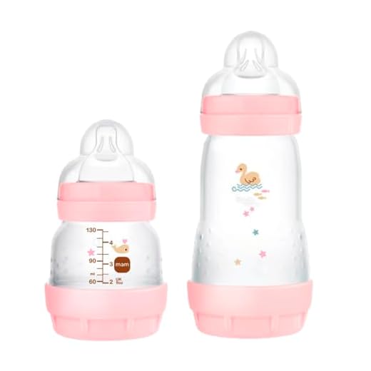 MAM Kit De Mamadeiras Easy Starter Set – Rosa (O Starter Set É Recomendado A Partir De 0 Meses De Idade). Auto Esterilizável Em 3 Minutos Mam Rosa