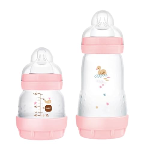 MAM Baby Kit 2 Mamadeiras Easy Start Starter Set Anticólica e Menos Bolhas de Ar, para Crianças 0+ Meses...