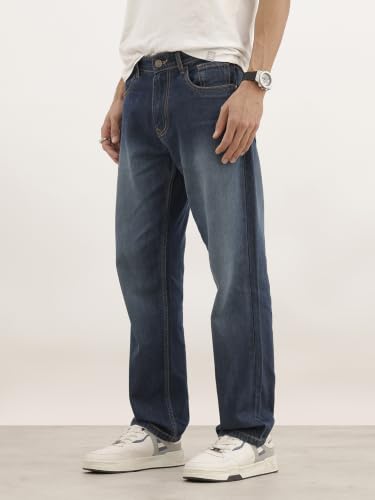 WROGN Men's Anti Fit Jeans Blue DARK BLUE. - Image 5