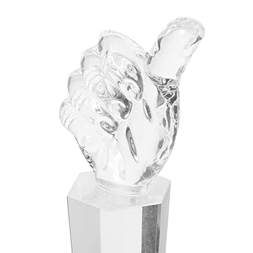 INOOMP Troféu De Vidro De Cristal Polegares Para Cima Troféus Gesto De Mão Estátua De Prêmio Troféu