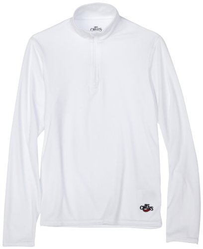 Hot Chillys Camiseta juvenil com zíper pêssego (branco, médio)