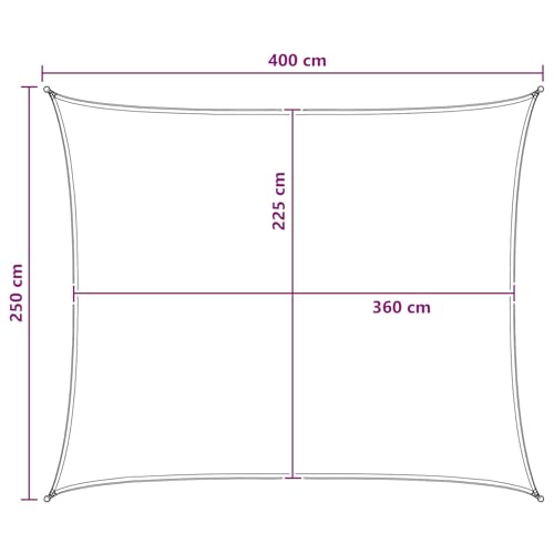 Voile d'ombrage rectangulaire pour supprimer les poches d'eau et résister au vent
